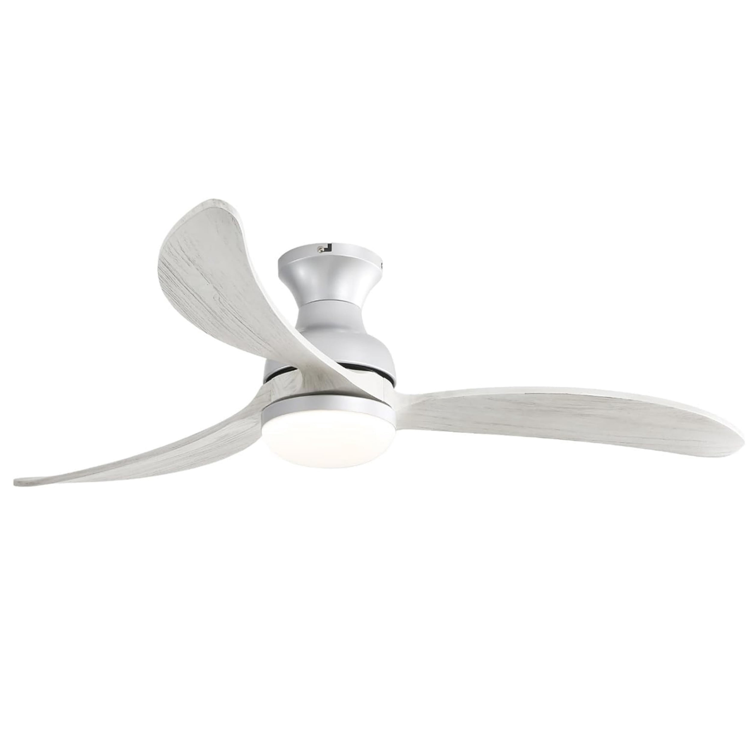 Sofucor 52" Smart Ceiling Fan with Light and Remote Phone Control Silver with Gray Blades