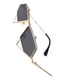 thumbnail image 2 of Punk Style Eyeglasses Eyewear Cat Eye Shaped Shades Fashion Sun Glasses Grey (Golden Frame), 2 of 4