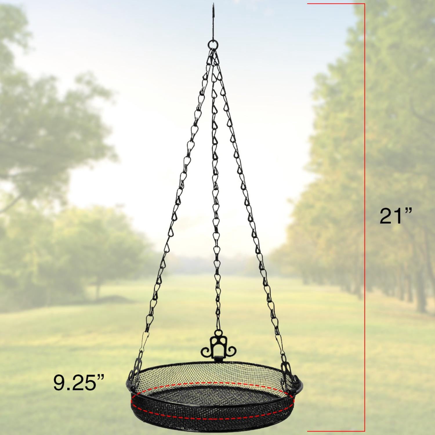 Sorbus Black Hanging Bird Feeder Tray, Outdoor Seed Tray for Backyard Garden Birds