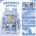 thumbnail image 5 of DAKIMOE Clear Backpack Heavy Duty Stadium Approved School Cute Transparent Backpacks Clear Bag Travel, 5 of 8