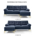 thumbnail image 6 of MERITLIFE 3-Piece Modular Sectional, Textured Dark blue Fabric,Modern Linen Fabric L-Shaped Couch 3-Seat Sofa Sectional,Dark Blue, 6 of 10