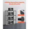 thumbnail image 6 of VEVOR Storage Shelves, 2400 lbs, 4 Tier Garage Storage Shelving, 20" D x 40" W x 57" H Adjustable Metal Shelves for Garage Shelves Utility Rack Shelf, Ideal for Kitchen, Warehouse, Basement, Black, 6 of 10