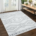 thumbnail image 2 of Yesfashion Carpets Area Rugs Washable 9'*12' Area Rug Modern Geometric Accent Rug Machine Rug Low Pile Non Slip Carpet Bedroom,Gray Ash 9ft*12ft, 2 of 7
