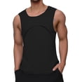 thumbnail image 2 of Xijirk Tank Tops Men,Two In One Tank Top Layered Design Casual Sleeveless T Shirt Trendy Athletic Base Layer Vest for Fashion Layering,Mens Tank Top,Black,3XL, 2 of 3