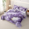 thumbnail image 3 of Homewish Purple Marble Bed Spread Queen,Gold Metallic Queen Coverlet Set,3 Pieces, 3 of 7