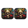 thumbnail image 3 of Uemuo Butterfly Flower Plant Skull Printed 2 PCS Car Windshield Sun Shade, Auto Sun Heat and UV Rays Blocker, Foldable Automotive Front Window Sunshade Protector, 3 of 7