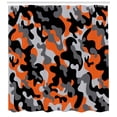 thumbnail image 3 of Ambesonne Camo Shower Curtain, Modern Design, 69"Wx70"L, Orange Grey Black, 3 of 3