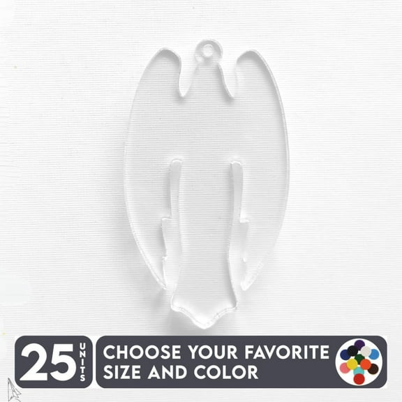 25 Units Acrylic Keychains Angel David 1/8" Thick – Clear or Solid Color – (Size 2.5") Made in USA