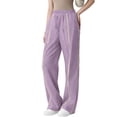 thumbnail image 3 of Lmueinov Wide Leg Pants for Women High Waist Hollow Out Striped Tape Loose Trousers with Pocket Women Trendy 2026 Business Casual Outfits, 3 of 7