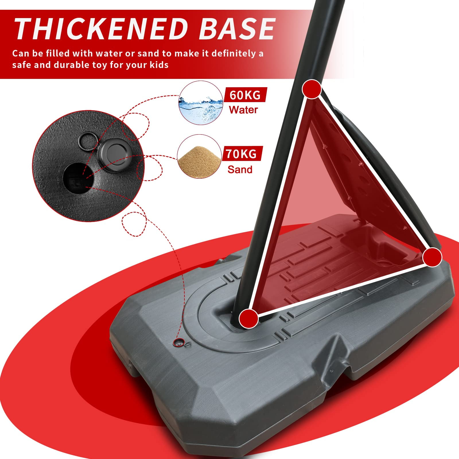 Height Adjustable Basketball Hoop, 7.5 to 10ft Stand with 44 Inch Backboard, Portable Goal System with Stable Base and Wheels, for Outdoor Use