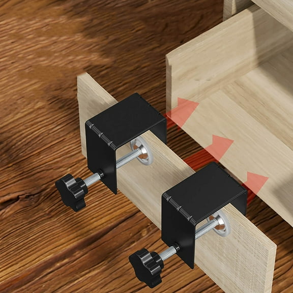 2 Pack Heavy Duty C Clamp & Desk Clamp, Wide Jaw Metal Woodworking Clamps, Adjustable Shelf Clamps for Desk Extension/Panel Work