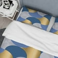 thumbnail image 4 of Designart 'Retro Luxury Waves In Gold And Blue X' Mid-Century Modern Duvet Cover Set, 4 of 4