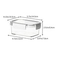 thumbnail image 3 of JeashCHAT Plastic Food Storage Container with Snap Lids, Clear Rectangle Meal Prep Container, Freezer Airtight Leakproof Food Fresh-Keeping Box for Fruits Vegetables Butter Cheese, 3 of 6