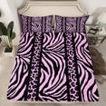 thumbnail image 2 of Homewish Leopard Zebra Print 4 Pieces Queen Sheet Sets for Teesn Female Men,Geometric Stripes Ultra Soft Flat Sheet,Black Pink Queen Fitted Sheet,Ultra Soft Home Decor, 2 of 7