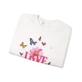 thumbnail image 6 of Unisex Floral Love Sweatshirt, Love Floral Sweatshirt, Floral Butterfly Sweatshirt, 50/50 Cotton-Poly Valentine's Day Sweatshirt 01, 6 of 65
