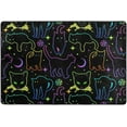 thumbnail image 4 of SKYSONIC Cute Neon Star Moon Non-Slip Area Rug, Colorful Cat Frame Floor Carpet for Indoor Front Porch,Living Room, Bedroom,Kitchen ,36"x24", 4 of 7