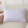 thumbnail image 3 of Decorative Lumbar Pillow,Contemporary Jacquard Oblong Cushion Geometric, Crystal Embroidery Pillow for Bed, Couch, Sofa, Modern Home Decor-Crystal Matrix(White), 3 of 7