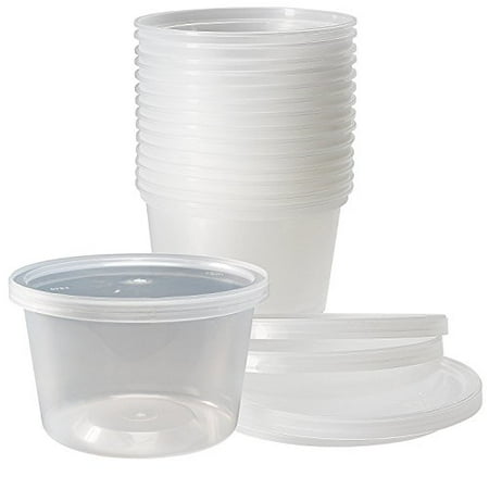 Deli Food Storage Containers with Lids, 16 Ounce (48 16-oz Containers with 48 Lids/Covers)