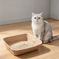 thumbnail image 4 of CHENjy Disposable Litter Boxes for Cats, Large Cat Litter Box with Odor Control, Portable Travel Litter Pan for Kittens and Small Animals, Recyclable Brown Tray, 1 Pack, 4 of 7