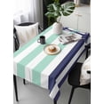 thumbnail image 6 of Anchor Aqua Table Cloth, Modern Navy Blue White Striped Nautical Waterproof Tablecloth for Rectangle Tables, Reusable Washable Fabric Table Cover for Restaurant Kitchen Dining Tables 60"x120", 6 of 6