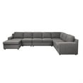 thumbnail image 2 of Cas Left Facing 7 Seater U Shaped Sectional Sofa Chaise- Pocket- Gray, 2 of 6