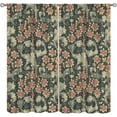 thumbnail image 3 of William Morris Floral Curtains, Watercolor Vintage Flower Art Style Room Windows Treatments for Bedroom Living Room, Boho Chic Green Floral Printed Drapes 2 Panel Sets,42x54 Inch, 3 of 6