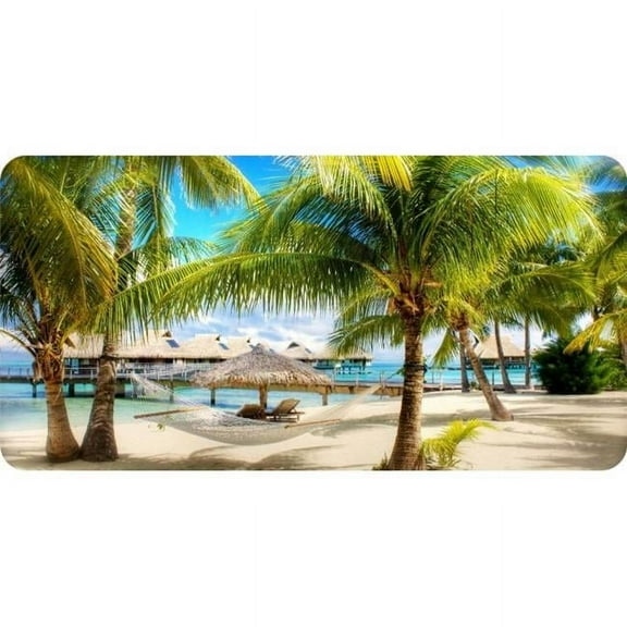 212 Main LPO5799 6 x 12 in. Cabanas on Beach Scene Photo License Plate
