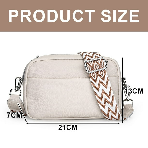 Crossbody Bag for Women, Small Leather Purse Thick Strap
