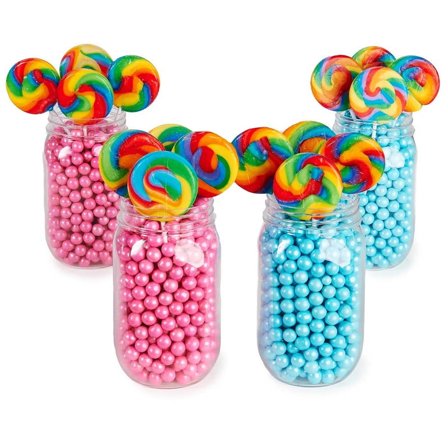 Pink & Blue Mason Jar Candy Decor Kit