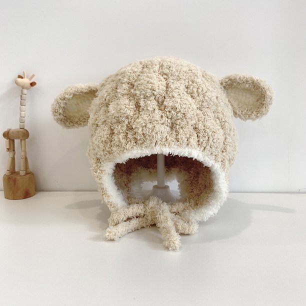 Gorro de bebé con orejas de peluche, bonito y súper bonito, para otoño e invierno, gorro de bebé para hombre y mujer, gorro de protección auditiva para invierno