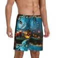 thumbnail image 2 of Kdxio Spooky Halloween Print Mens Sleep Shorts Bottoms Soft Comfy Pajama Wear Pants with Drawstring Pockets, 2 of 7