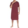 thumbnail image 3 of Ekouaer Sleepwear Men' Nightshirt Short Sleeve Pajamas Comfy Big & Tall Henley Sleep Shirt, 3 of 6