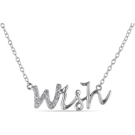 Miabella Diamond-Accent Sterling Silver Wish Necklace