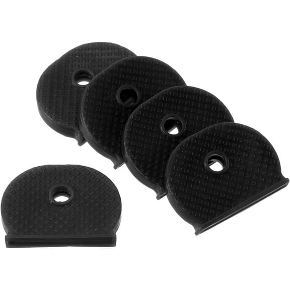 Key Caps Covers, 5 Pack Keys Identifiers Covers Coding Tags Marker Semicircle Silicone Sleeve for Office House Apartment, Black