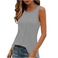 thumbnail image 5 of Paiwinds Women's Round Neck Sleeveless Loose Fit Tank Top Casual Solid Color Blouse Soft Polyester Spandex, 5 of 8