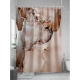 thumbnail image 5 of Shower Curtain Brown Marble Bathroom Curtains with Hooks, Waterproof Fabric Abstract Waves Cloud Bath Shower Curtains Set for Bathroom Bathtubs Decor 72x72 Inch, 5 of 8