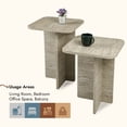 thumbnail image 6 of Ultimate Premium Products Modern Nesting Table Set with Wooden Square Side Table Travertine Finish End Table, 6 of 9