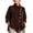 Brown, variant on Womens Blouses Corduroy Stand Collar Asymmetrical Button Middled Length Tops Oversize Fall Winter Chic