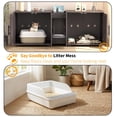 thumbnail image 2 of 55” Large Wooden Cat Litter Box Enclosure for 2 Cats, Double Litter Box Cabinet with Litter Mat, Hidden Pet Furniture for Living Room, 2 of 9