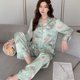 thumbnail image 2 of Conjunto de ropa de dormir para mujer, pijama de satén de manga larga con estampado para fiesta de Navidad, primavera y otoño, novedad, 2 of 4