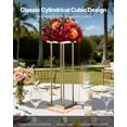 thumbnail image 2 of VEVOR Wedding Flower Stand, 10PCS 23.62-inch Column Flower Stand, Floral Stands with Metal Laminate, Cylindrical Cubic Floral Display Rack for Wedding, Party, Birthday, Home, Gold Centerpiece Stands, 2 of 9