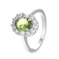 thumbnail image 1 of Anillo Ovalado Verde Oliva para Mujer Anillo Lleno de Luz Anillo de Joyería de Moda Anillo de Mujer de Moda y Versátil, 1 of 8