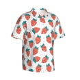 thumbnail image 2 of Daiia Strawberries Hawaiian Shirt for Men Gentle Cotton Regular Short Sleeve Casual-X-Large, 2 of 9