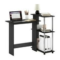 thumbnail image 3 of Pemberly Row Corner Computer Desk with Bookshelf in Stainless Steel Tubes, 3 of 6