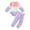 AB677 Purple, variant on Tisuna Kids Fall Outfit Set For Girls Relaxed Fit Long Sleeve Crew Neck Color Block Romper And Pants Outfits Children'S 2 Pieces Casual Wear Clothes Set Size 6-12 Months
