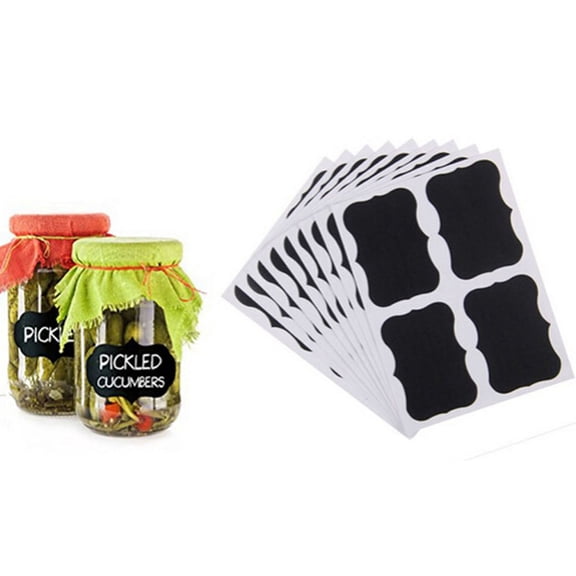 LINEL Black Chalkboard Labels Fancy Cut Jar Labels