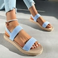 thumbnail image 5 of IUJSOY Womens Sandals Casual Flats Elastic Strap Braided Beach Shoes Lightweight Summer Shoes, 5 of 8