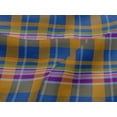thumbnail image 4 of oneOone Viscose Jersey Blue Fabric Madras Check Fabric For Sewing Printed Craft Fabric By The Yard 60 Inches Wide, 4 of 5