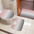 thumbnail image 6 of 3 Piece Bathroom Rug Set, Pink Gray Non Slip Bath Mat with Contour Toilet Mat and Lid Cover, Gradient Absorbent Soft Shower Mats for Bathroom, 6 of 9