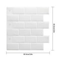 thumbnail image 2 of Adhesivo para azulejos de pared, papel tapiz de plástico de ladrillo 3D, autoadhesivo, calcomanía de decoración de pared para el hogar, BW51, blanco sidaley  HA002477-03, 2 of 6